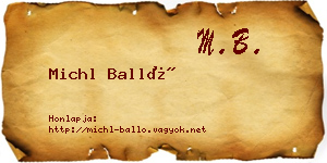 Michl Balló névjegykártya